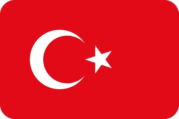 Drapeau de la Turquie aux coins arrondis