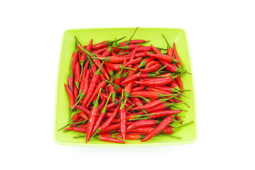 Hot peppers isolated on the white background