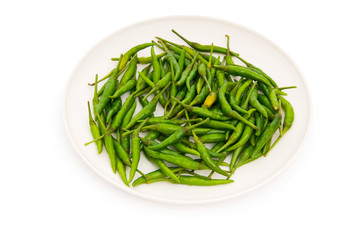 Hot peppers isolated on the white background