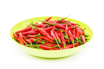 Hot peppers isolated on the white background
