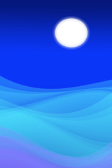 Full moon night on the sea