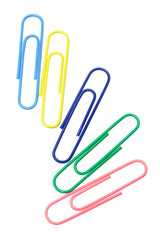 Five multicolor paper clips