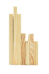 Wooden building blocks of various sizes