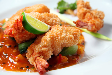 Deep fried prawn in japanese breadcrumbs