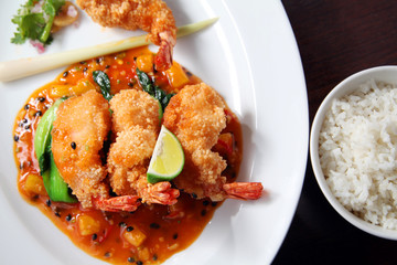 Deep fried prawn in japanese breadcrumbs