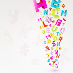 Abstract background with colorful letters