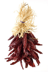 Dried red chilies ristra
