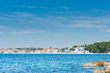 Fototapeta na wymiar Adriatic coast resorts area of Rovinj, Croatia. Touristic place