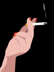 hand with cigarette