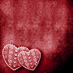 Fototapeta premium fondo rojo dos corazones