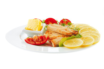 salmon and vegetables
