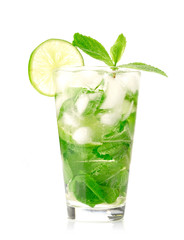 Mojito cocktail on white background