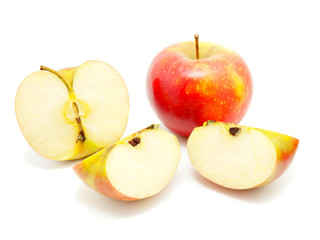 Fresh red apples isolated on white background