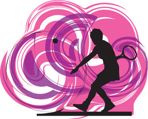 Tennis players illustration.