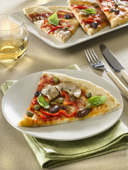 pizza aubergines et poivrons