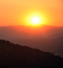 Sunset seen from Celje Castle