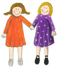 Two little girlfriends