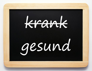 Obraz premium krank / gesund - Konzept Schild