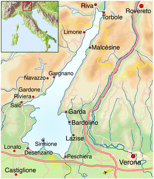 Landkarte vom Gardasee