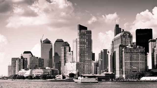 Fototapeta Skyline von New York City, schwrazweiss