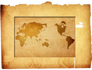 world map vintage artwork - perfect background with space