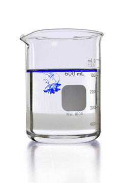 Laboratory Beaker With Fluid and Colorant