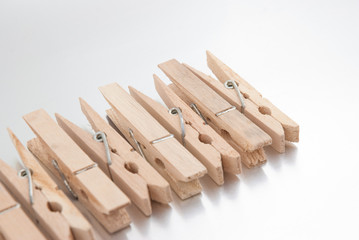 Wooden clothes pegs