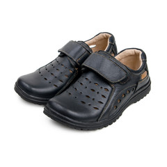 Children's black shoes.