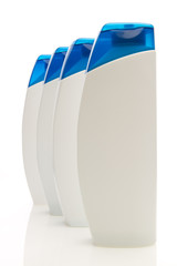 Four bottles with hygienic products