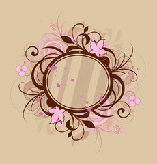 Round frame is decorated design elements