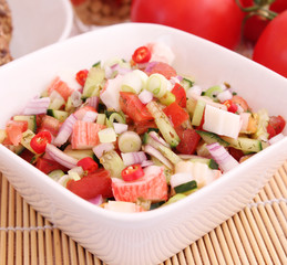 Gurkensalat mit Surimi