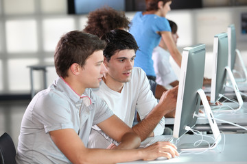 Group of young people in business training