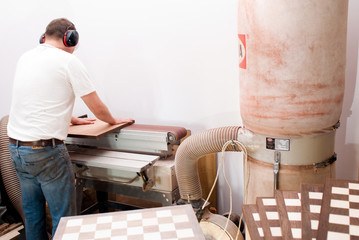 Carpenter working on an electric buzz