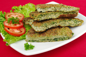 Omelette with herbs (Selective Focus)