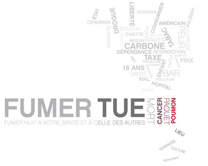 fumer tue, mots et texte sur le thème du tabac