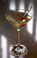 tipperary cocktail with a cherry in a martini glass