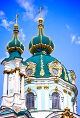 Fototapeta na wymiar Andreevsky cathedral in Kiev