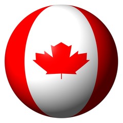 Canadian flag sphere isolated on white illustration