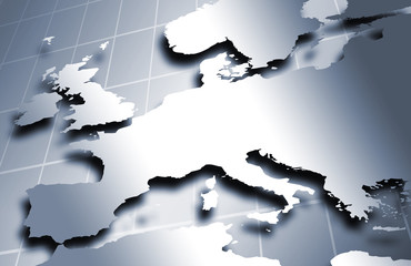 Mapa de Europa en metal