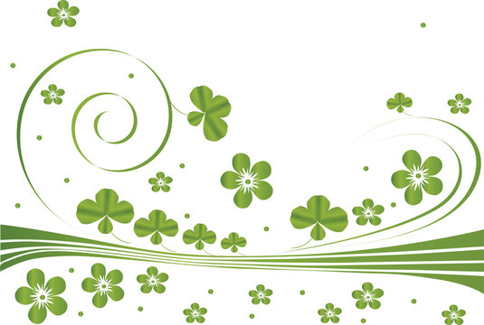 green background with clover leaves