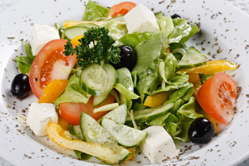 Caesar salad in a white plate
