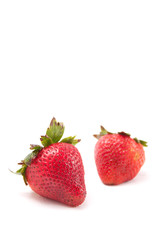 Two Fresh Ripe Strawberries