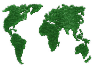 Map of earth from grass