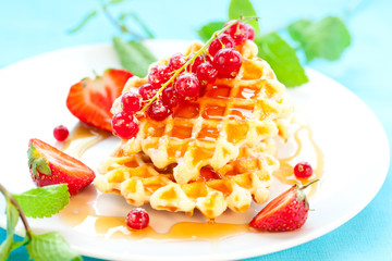 Waffles with berries