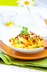 pasta with chanterelles