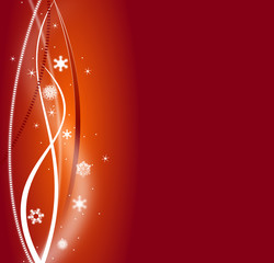 Christmas illustration with red background
