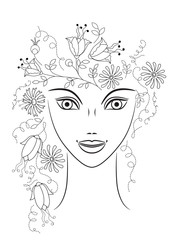 Woman with flowers in hair