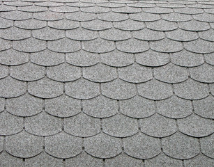 roof covered with black tile, tiled construction