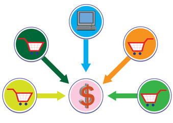 Online Wealth Distribution Circle Illustration in Vector