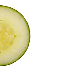 cucumber slice isolated in white background